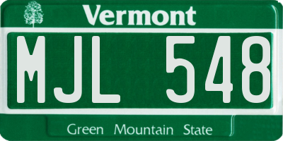 VT license plate MJL548