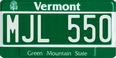 VT license plate MJL550
