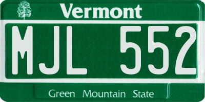 VT license plate MJL552