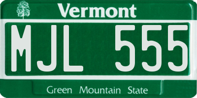 VT license plate MJL555