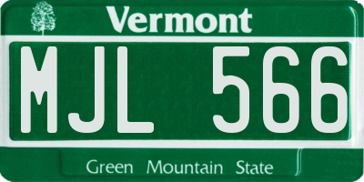 VT license plate MJL566