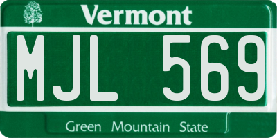 VT license plate MJL569