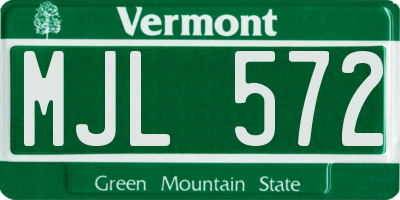 VT license plate MJL572