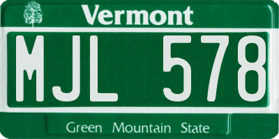 VT license plate MJL578