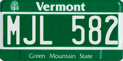 VT license plate MJL582