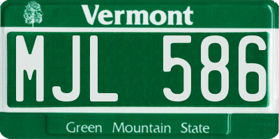 VT license plate MJL586