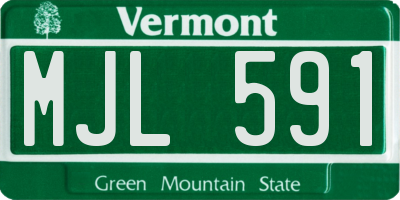 VT license plate MJL591