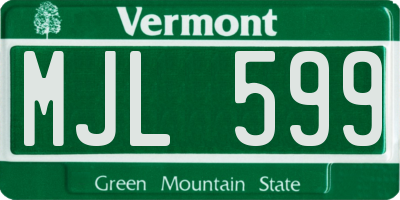 VT license plate MJL599