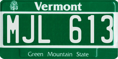 VT license plate MJL613