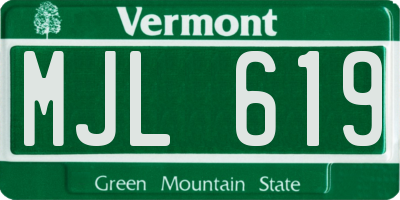 VT license plate MJL619