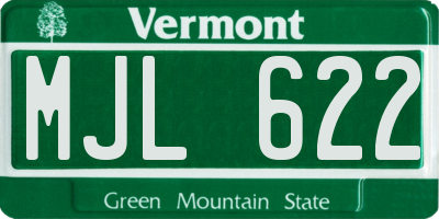 VT license plate MJL622