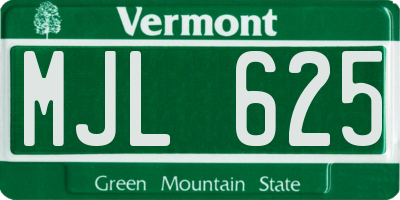VT license plate MJL625
