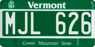 VT license plate MJL626