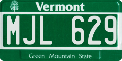 VT license plate MJL629