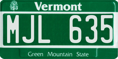 VT license plate MJL635
