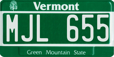 VT license plate MJL655