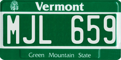 VT license plate MJL659