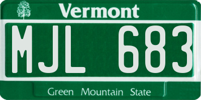 VT license plate MJL683