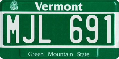 VT license plate MJL691