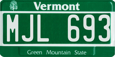VT license plate MJL693