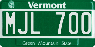 VT license plate MJL700