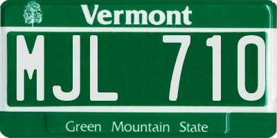 VT license plate MJL710