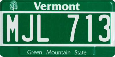 VT license plate MJL713