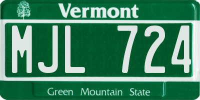 VT license plate MJL724