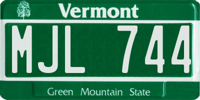 VT license plate MJL744