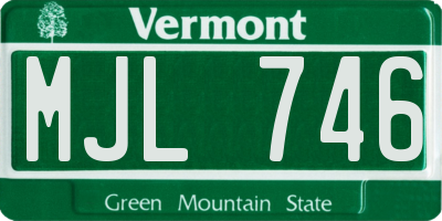 VT license plate MJL746