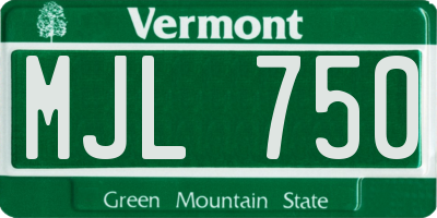 VT license plate MJL750