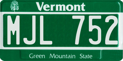 VT license plate MJL752