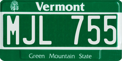 VT license plate MJL755