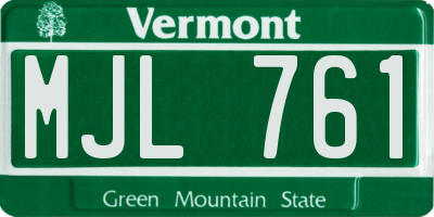VT license plate MJL761