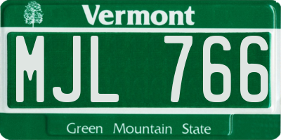 VT license plate MJL766