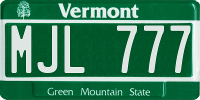 VT license plate MJL777