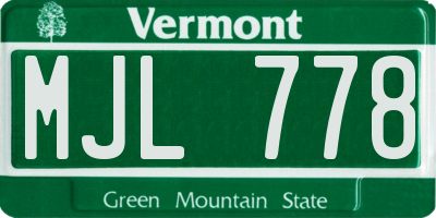 VT license plate MJL778