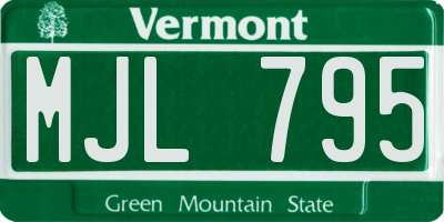 VT license plate MJL795