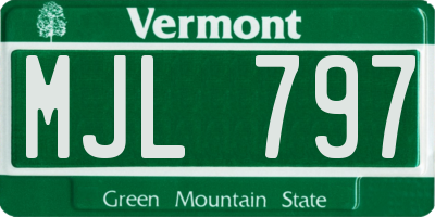 VT license plate MJL797