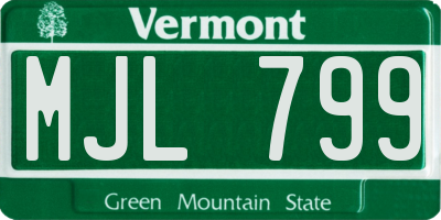 VT license plate MJL799