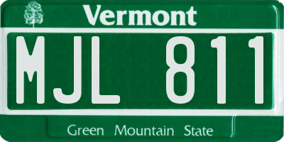 VT license plate MJL811