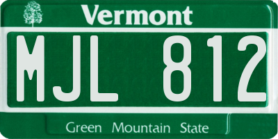 VT license plate MJL812