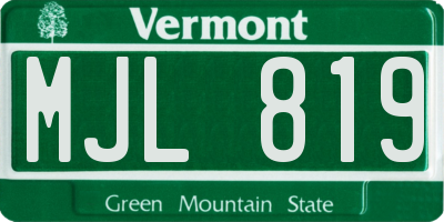 VT license plate MJL819