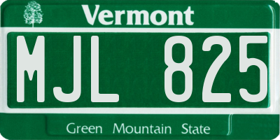 VT license plate MJL825