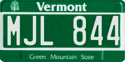 VT license plate MJL844