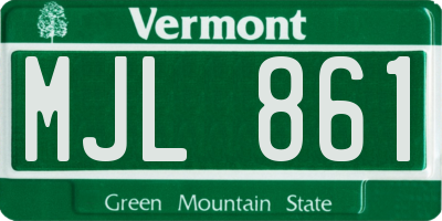 VT license plate MJL861