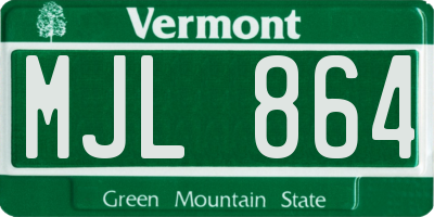 VT license plate MJL864
