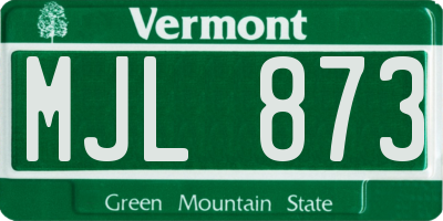VT license plate MJL873