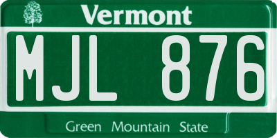 VT license plate MJL876