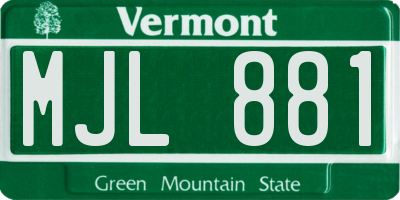 VT license plate MJL881